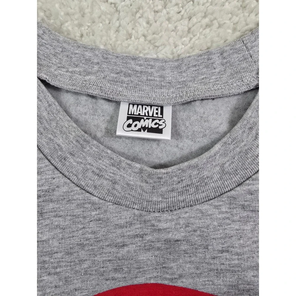 Marvel Captain America Shield Graphic Sweatshirt Gray Womens Medium Pullover